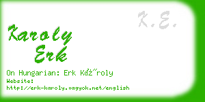karoly erk business card